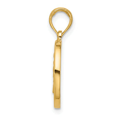 14K Polished Round Leo Pendant