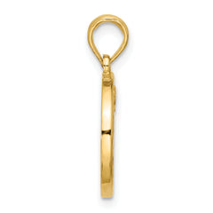 14K Polished Round Aries Pendant