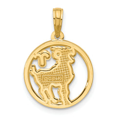14K Polished Round Aries Pendant