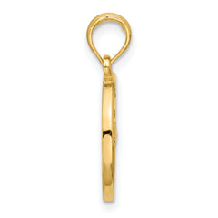 14K Polished Round Libra Pendant