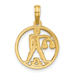 14K Polished Round Libra Pendant