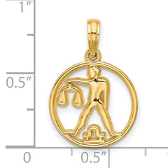 14K Polished Round Libra Pendant