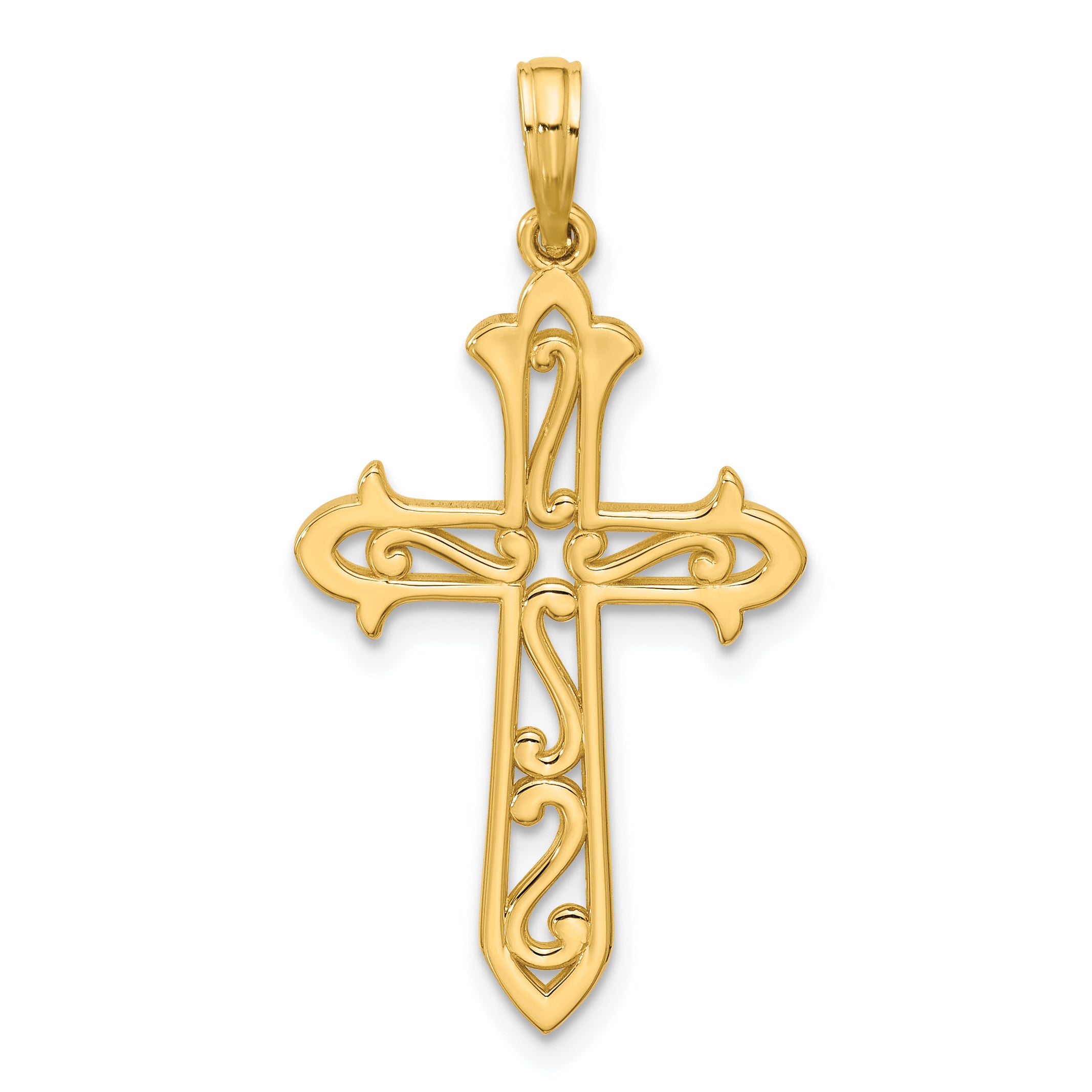 14K Polished Cross Pendant