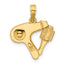 14K Polished Blow Dryer and Curl Brush Pendant