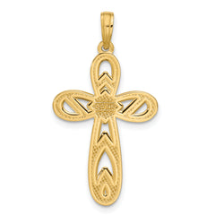 14K Polished Rounded Cross Pendant