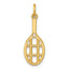 14K Polished Tennis Racket Pendant