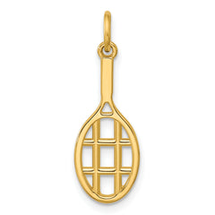 14K Polished Tennis Racket Pendant