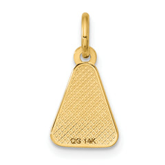 14K Polished Enameled Candy Corn Pendant
