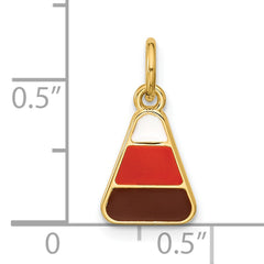 14K Polished Enameled Candy Corn Pendant