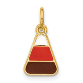14K Polished Enameled Candy Corn Pendant