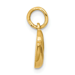 14K Polished Enameled Pistachio Pendant