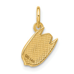 14K Polished Enameled Pistachio Pendant