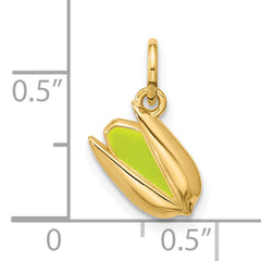 14K Polished Enameled Pistachio Pendant