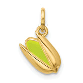 14K Polished Enameled Pistachio Pendant