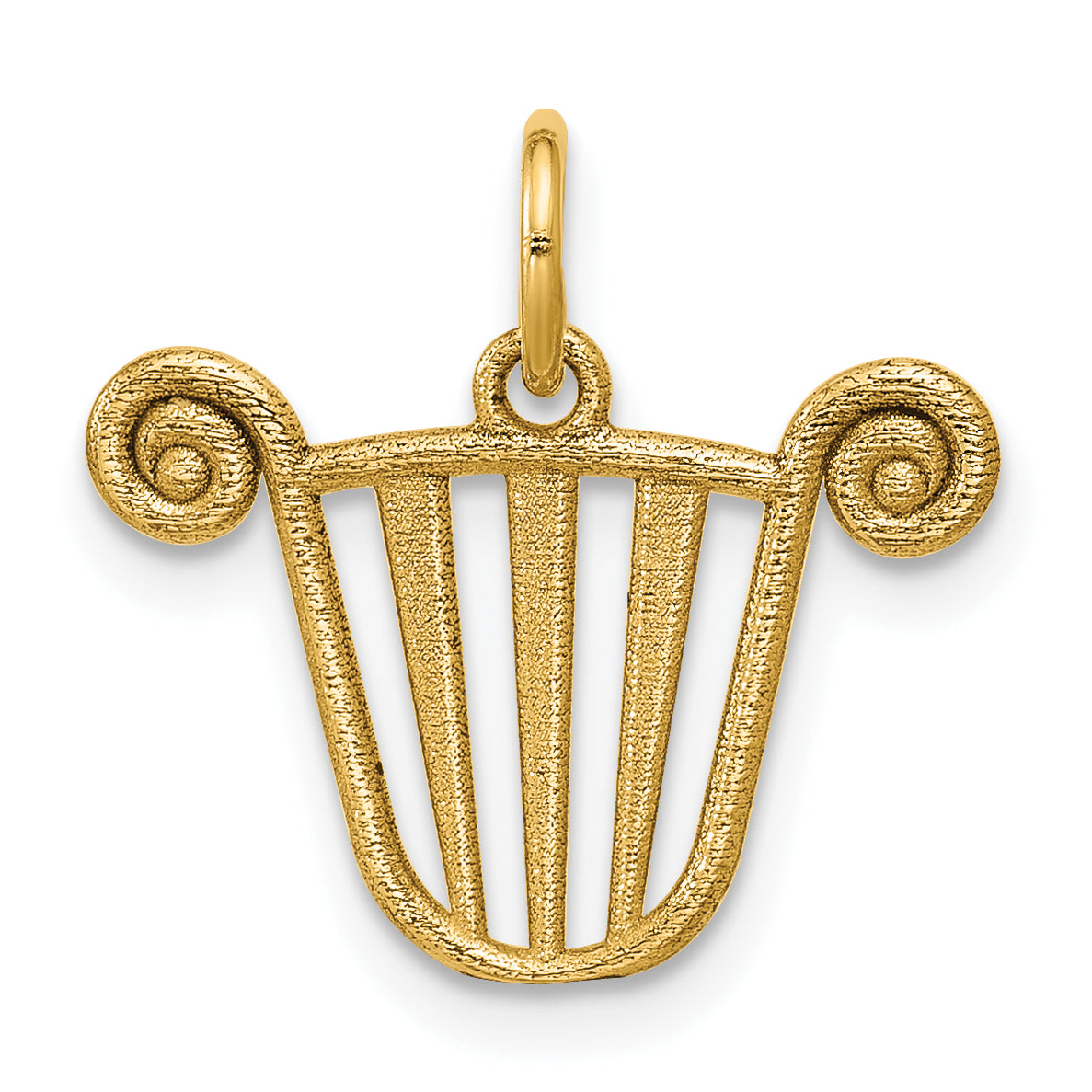 14K Polished Lyre Pendant