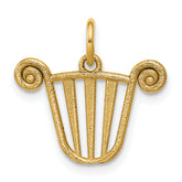 14K Polished Lyre Pendant