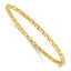 14K Polished Twisted 3.20mm Hinged Oval Bangle Bracelet