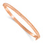 Oval Bangle Bracelet in 14K Rose Gold, 4mm Diamond-Cut Hinged - Sophia Jewelers