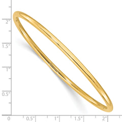 14k Polished 3.00mm Slip-on Round Bangle Bracelet