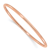 14k Rose Gold Polished 3.00mm Slip-on Round Bangle Bracelet