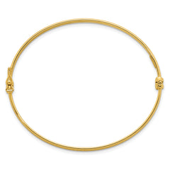 14k Polished and Diamond-cut 4.75mm Hinged Oval Bangle Bracelet