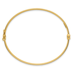 14k Polished Brushed and Textured 6.00mm Hinged Oval Bangle Bracelet
