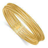 14k Polished Five Strand Mesh Stretch Round Bracelet