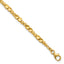 14K Polished Diamond-cut and Square Beaded 7 Inch Bracelet
