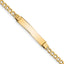 14k Polished Semi-Solid Chain/Solid Plate Cuban Link 25.5x5mm Plate 7 inch ID Bracelet
