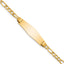 14k Polished Semi-Solid Chain/Solid Plate Figaro Link Soft Diamond Shape 25.5x7.5mm Plate 8 inch ID Bracelet