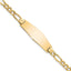 14k Polished Semi-solid Chain/Solid Plate Figaro Link Soft Diamond Shape 28x9.5mm Plate 7 inch ID Bracelet - Sophia Jewelers