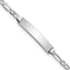 14k White Gold Polished Semi-Solid Chain/Solid Plate Figaro Link 19.5x4.5mm Plate 6 inch Baby/Child - Sophia Jewelers