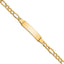 14k Polished Semi-Solid Chain/Solid Plate Figaro Link 37.5x10mm Plate 8 inch ID Bracelet
