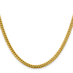 14K 26 inch 4.25mm Solid Miami Cuban Link with Lobster Clasp Chain