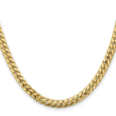 14K 28 inch 5.5mm Solid Miami Cuban Link with Lobster Clasp Chain