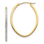 14k Diamond Fascination Oval Hinged Hoop Earrings