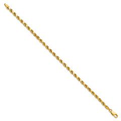 14K 8 inch 3.5mm Semi Solid Diamond-cut Rope with Lobster Clasp Chain