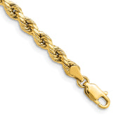 14K 8 inch 4mm Semi Solid Diamond-cut Rope with Lobster Clasp Chain