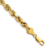 14K 8 inch 5.5mm Semi Solid Diamond-cut Rope with Lobster Clasp Chain