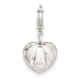 Bronze Diego Massimo Etched Rhodium-plated Heart Charm