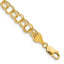14k 7.5mm Solid Double Link 8 inch Charm Bracelet