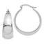 14k White Gold Polished 10.5mm Tapered Hoop Earrings