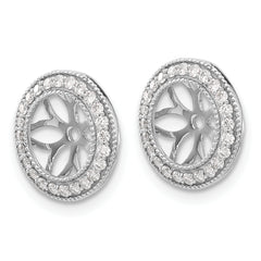 10k White Gold 3/8ct Diamond Earring Jackets