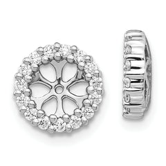 14k White Gold 1/2 carat Lab Grown Diamond VS/SI+ G+ for 5.25 mm Earring Jacket