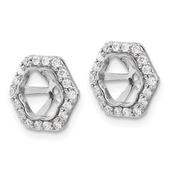 10k White Gold Diamond Earring Jackets
