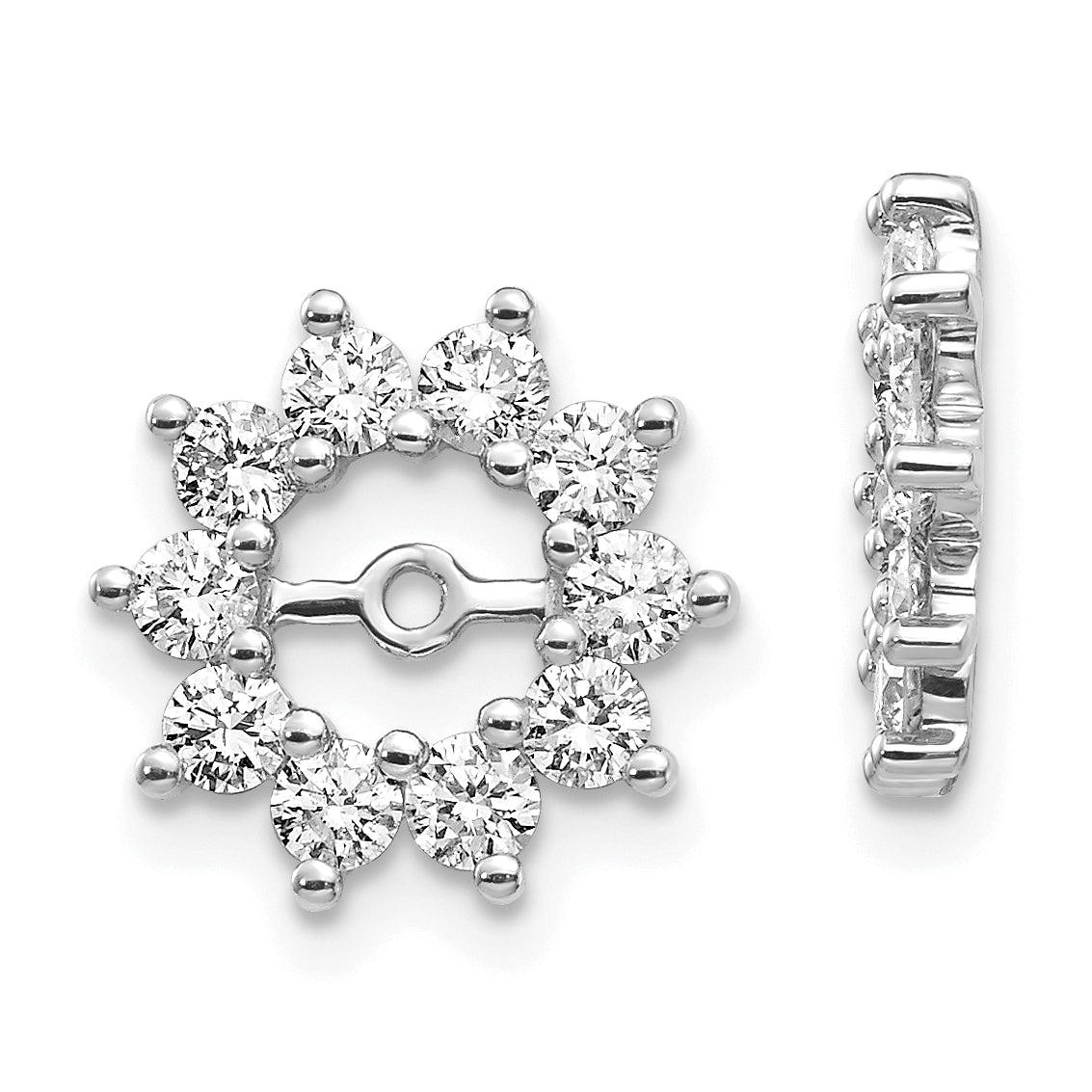 10k White Gold AA Fancy Diamond Earring Jackets