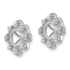 10k White Gold Fancy Diamond Earring Jackets