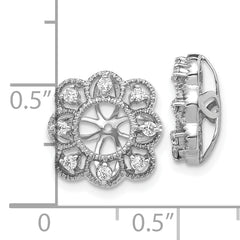 10k White Gold Fancy Diamond Earring Jackets