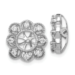 10k White Gold Fancy Diamond Earring Jackets