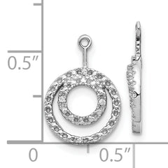 10k White Gold Double Circle Diamond Earring Jackets
